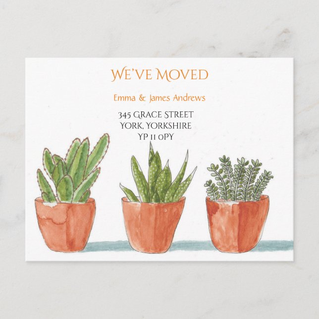 Grown We’ve Moved Orange Announcement Postcard (Front)
