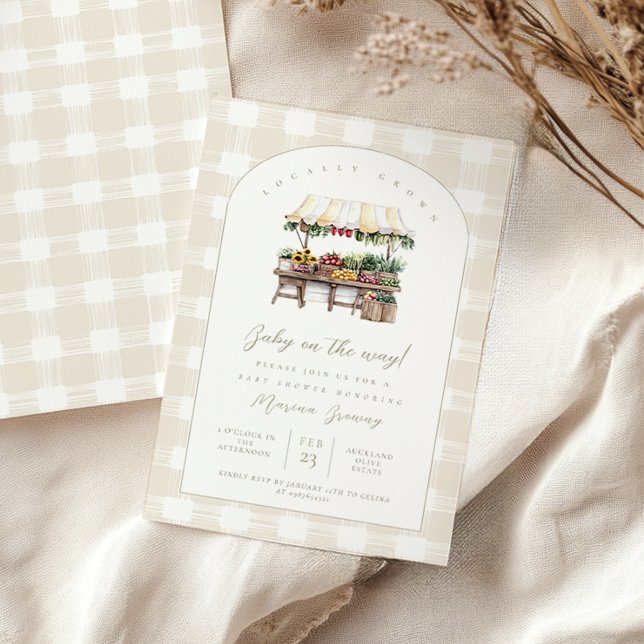 Grown with Love Market baby shower Invitation (Creator Uploaded)
