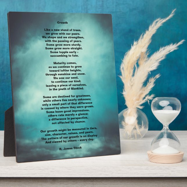 "Growth" an insightful poem on human inner growth Plaque (Side)