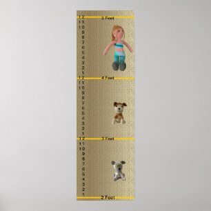 Growth Chart - Dog Cat and Girl Dolls