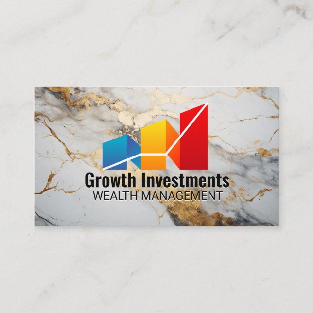 Growth Chart Graph | Financials Business Card (Front)