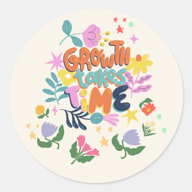 Growth Classic Round Sticker (Front)
