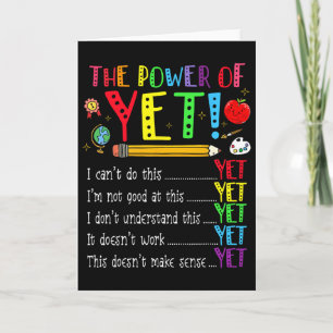 Growth Mindset Back To School Power Of Yet Positiv Card