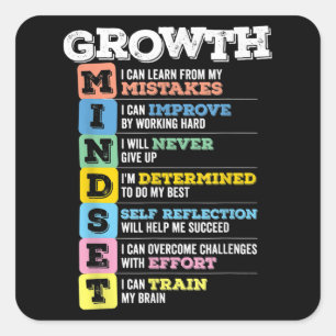 Growth Mindset Classroom Brain Motivation Entrepre Square Sticker