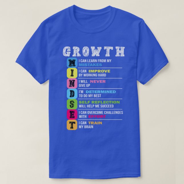 Growth Mindset Classroom Brain Motivation Entrepre T-Shirt (Design Front)