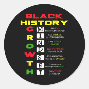 Growth Mindset Definition Cool Black History Month Classic Round Sticker