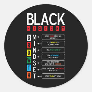 Growth Mindset Definition Cool Black History Month Classic Round Sticker