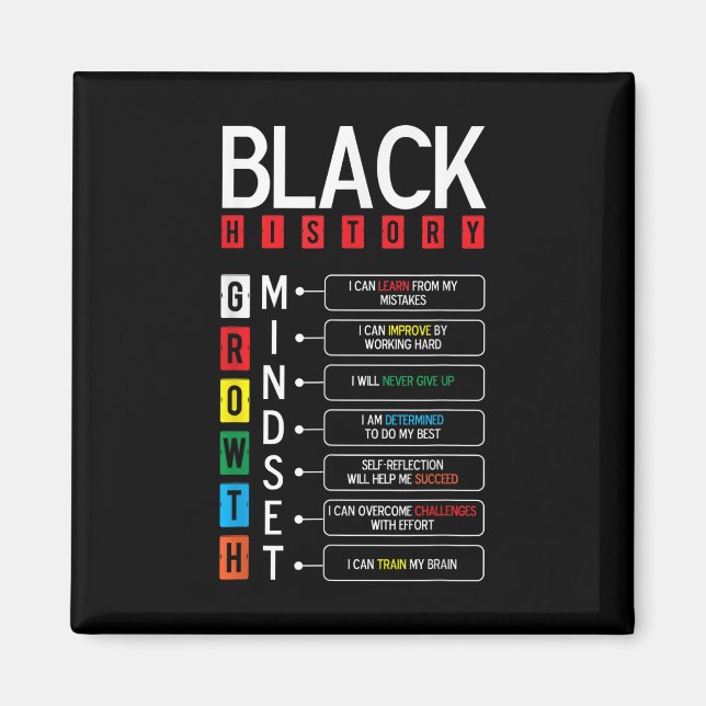 Growth Mindset Definition Cool Black History Month Magnet (Front)