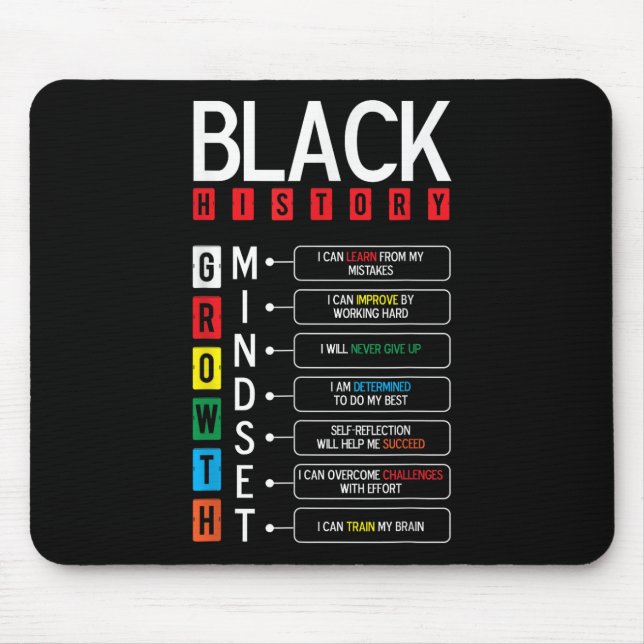 Growth Mindset Definition Cool Black History Month Mouse Mat (Front)