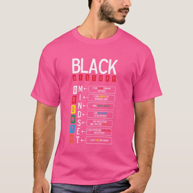 Growth Mindset Definition Cool Black History Month T-Shirt (Front)