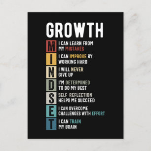 Growth Mindset Definition - Motivational Quote  Postcard