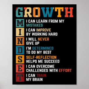 Growth Mindset Definition Motivational Quote Tee M Poster