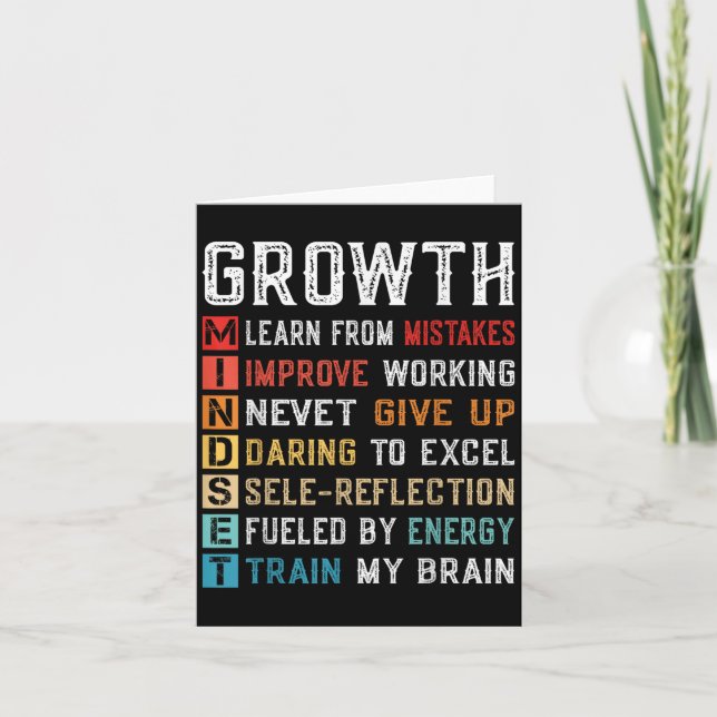 Growth Mindset Definition Motivational Self Confid Card (Front)