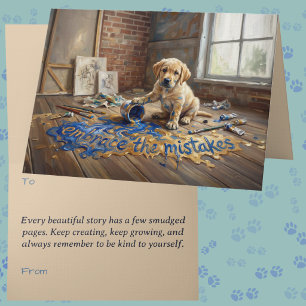 Growth Mindset Dog Animalcore Therapy Art Greeting Card