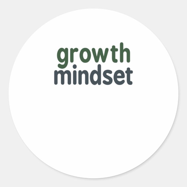 Growth Mindset Inspirational Quote Sticker  (Front)