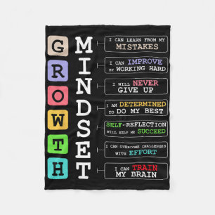 Growth Mindset Shirt Positive School Clroom Teache Fleece Blanket