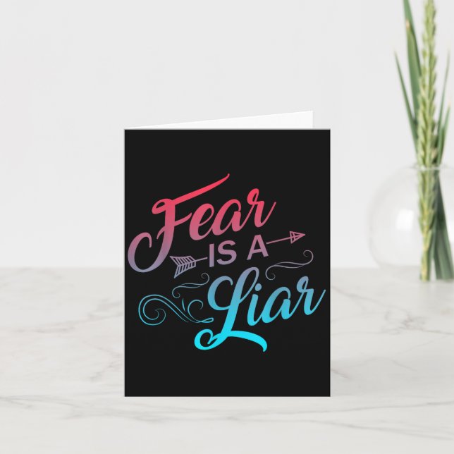 Growth Mindset Teacher Fear Is A Liar  Card (Front)