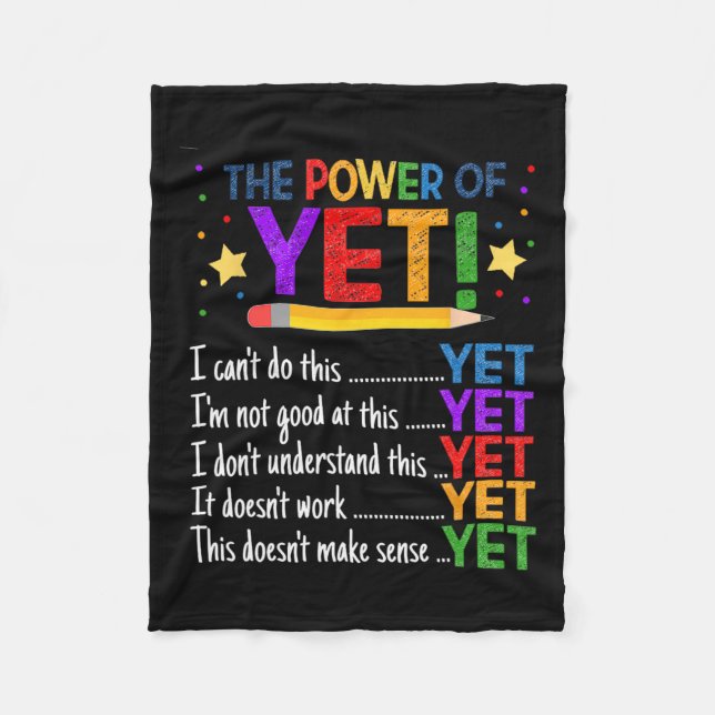 Growth Mindset Teacher Kindness Power Of Yet Inspi Fleece Blanket (Front)