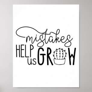 Growth Mindset Teacher Mistakes Help Us Grow Men W Poster