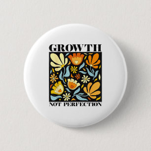 Growth Not Perfection Abstract Florals Sped Teache 6 Cm Round Badge