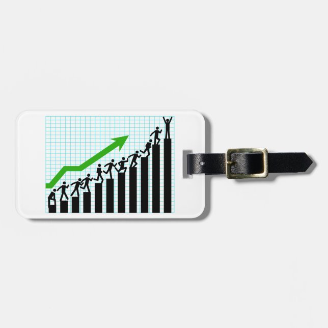 Growth Success Progress Bar Chart Luggage Tag (Front Horizontal)