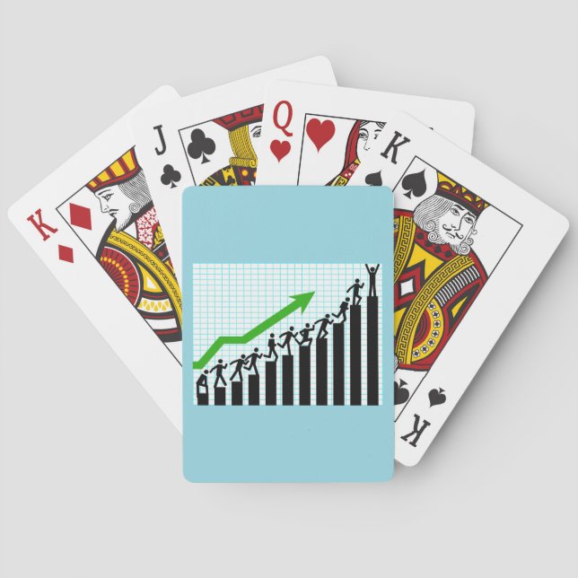 Growth Success Progress Bar Chart Playing Cards (Back)