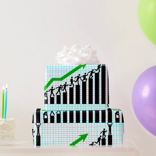 Growth Success Progress Bar Chart Wrapping Paper