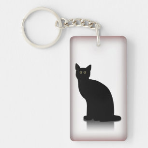 Grphic Black Cat Key Ring