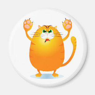 Grr! Funny cartoon cat, magnet