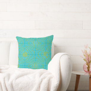 Grren and Aqua Blue Abstract Pattern Pillow
