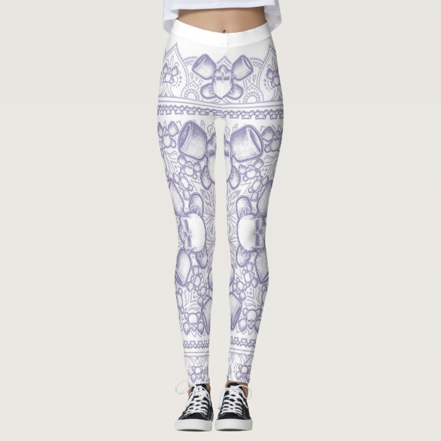 GRRLS FRRST GRY Skateboard LEGGINGS (Front)