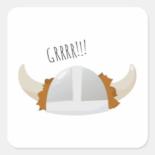 Grrr Viking Square Sticker