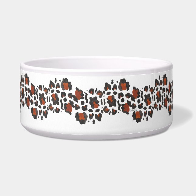 Grrr Wild Animal Print Chevron Large Pet Bowl (Front)