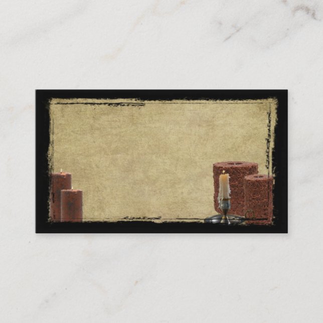 Grubby Candles & A Taper- Prim Biz Cards (Front)