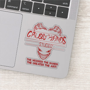 Grubby Hands Studio Logo + Motto Vinyl Sticker