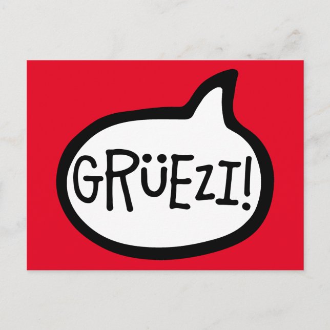 Grüezi! Hello in Swiss German, Schwiizerdütsch Postcard (Front)