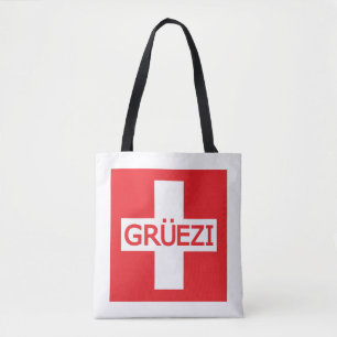 Gruezi Switzerland Flag Tote Bag