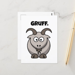 Gruff Grey Goat Funny Fairy Tale Cartoon Postcard