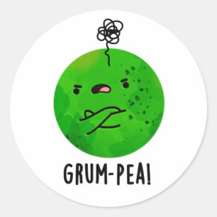 Grum-pea Funny Veggie Pun  Classic Round Sticker