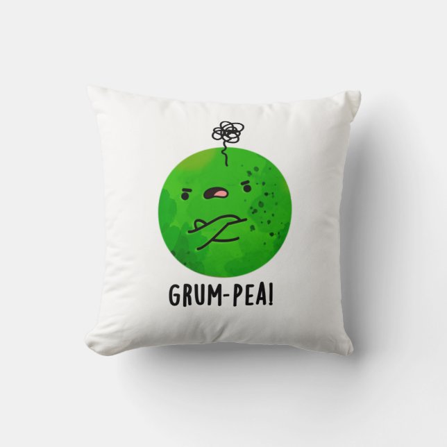 Grum-pea Funny Veggie Pun  Cushion (Front)