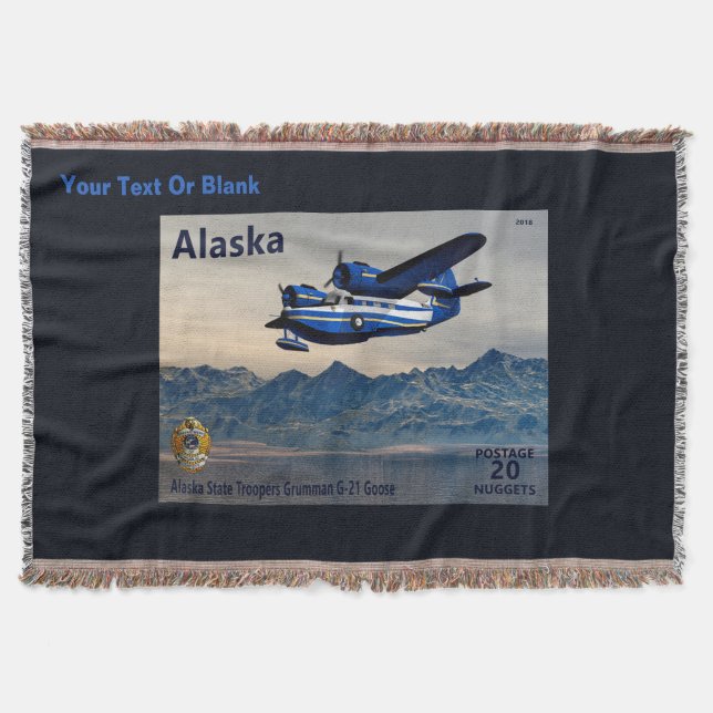 Grumman G-21 Goose - Alaska Postage Throw Blanket (Front)