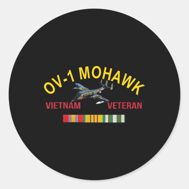 Grumman Ov-1 Mohawk Vietnam Veteran Ov-1 Aircraft  Classic Round Sticker (Front)