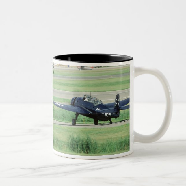 Grumman TBF/TBM Avenger Navy Carrier torpedo Two-Tone Coffee Mug (Right)