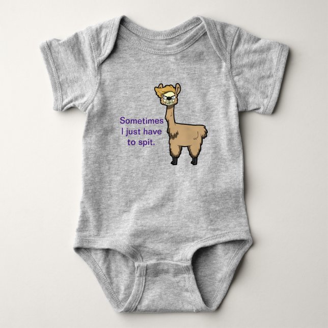 Grump Llama Baby Bodysuit (Front)