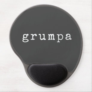 Grumpa   Funny Grumpy Grandpa in Black and White Gel Mouse Mat