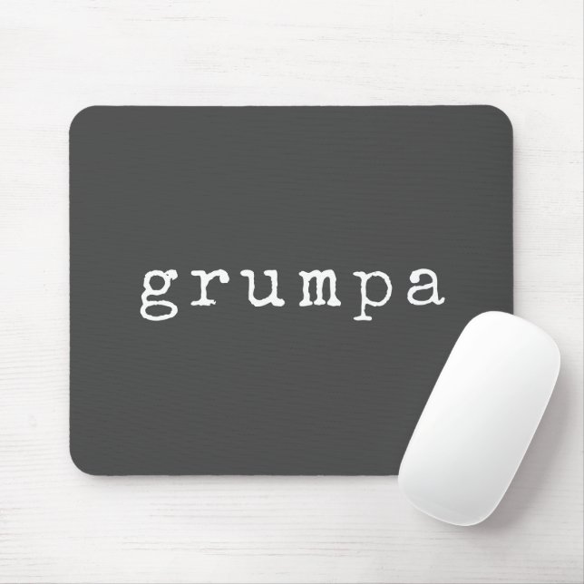 Grumpa | Funny Grumpy Grandpa in Black and White Mouse Mat (With Mouse)