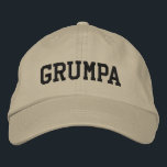 Grumpa | Funny Grumpy Grandpa in Black Embroidered Hat<br><div class="desc">Simple retro vintage text design of an endearing nickname for grump grandfathers - grumpa.</div>