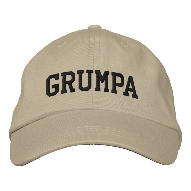 Grumpa | Funny Grumpy Grandpa in Black Embroidered Hat (Front)