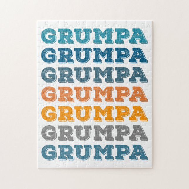Grumpa | Funny Grumpy Grandpa Retro Text Design  Jigsaw Puzzle (Vertical)