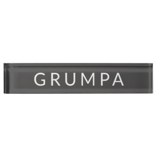 Grumpa Funny Novelty for Grumpy Grandpa Graphic De Nameplate
